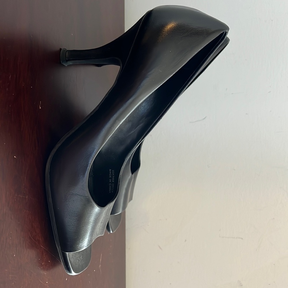 Black open toe heels size 8.5 Tahari-worn a few times